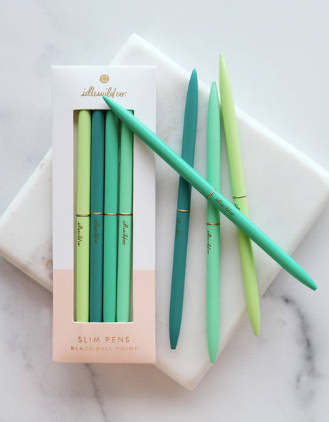 Slim Pen Emerald, Set of Four