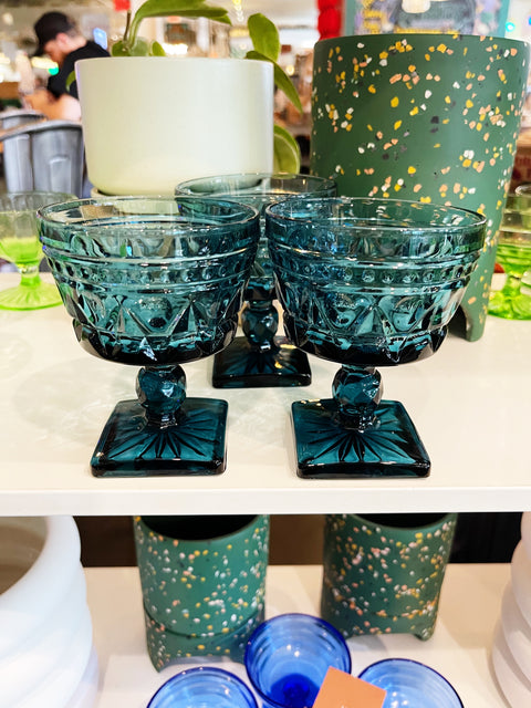 Vintage Indiana Glass Park Lane Blue Glasses