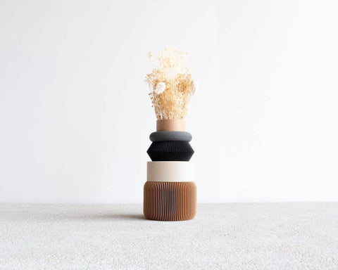 Nu Black Blue Modular Vase