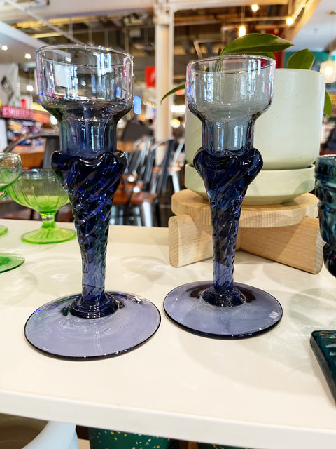 Vintage Libbey Air Twist Candlesticks