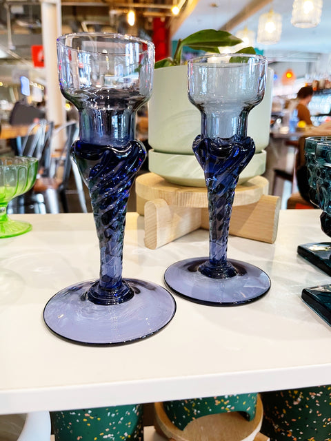 Vintage Libbey Air Twist Candlesticks