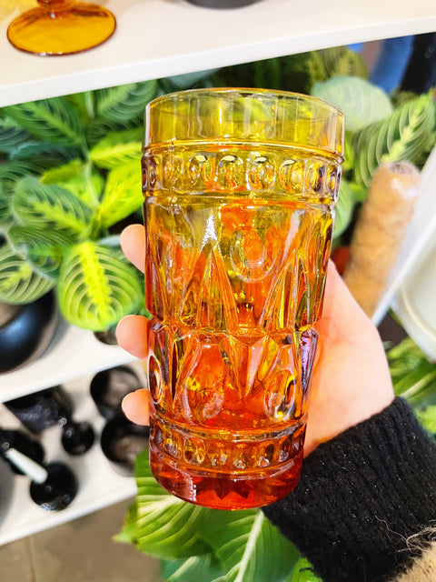 Vintage Indiana Glass Park Lane Amber Glasses
