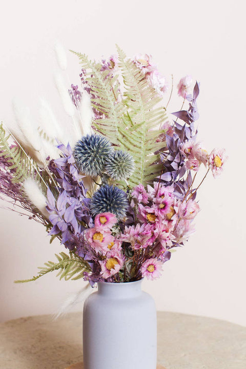 Farmhouse Purple & Green Dried Bouquet