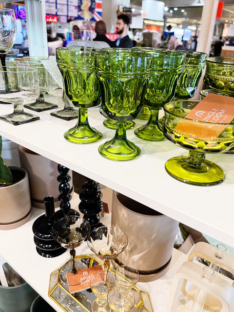 Vintage Anchor Hocking Green Fairfield Glasses