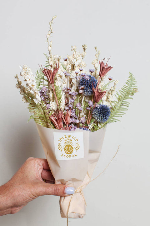 Farmhouse Purple & Green Dried Bouquet