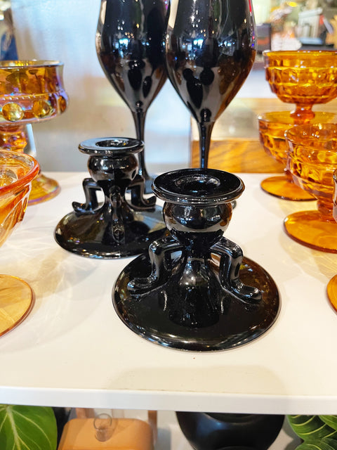 Vintage Black Candlesticks