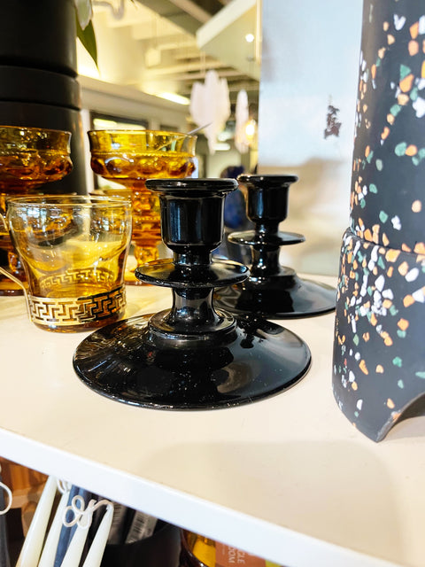 Vintage Black Candlesticks