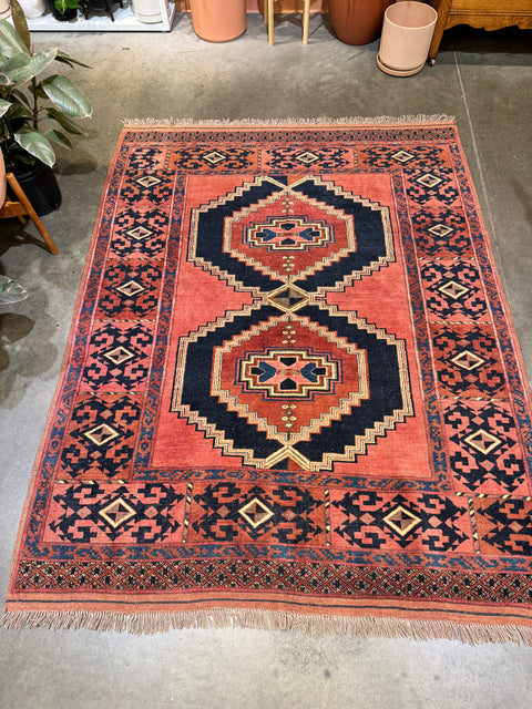 #808 Vintage Balouchi Handmade Rug 4'7"x6'