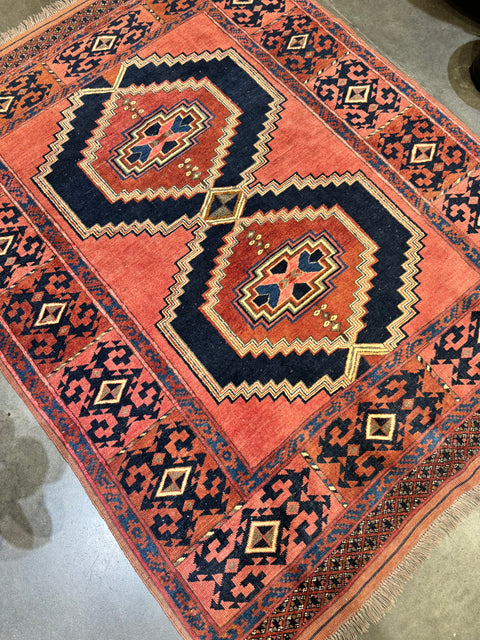 #808 Vintage Balouchi Handmade Rug 4'7"x6'