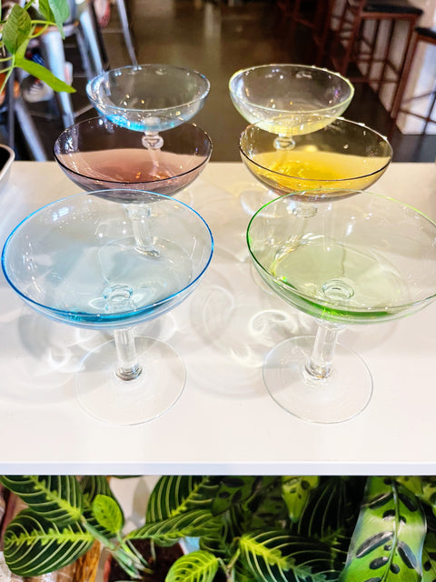 Vintage MCM Rainbow Coupe Glasses