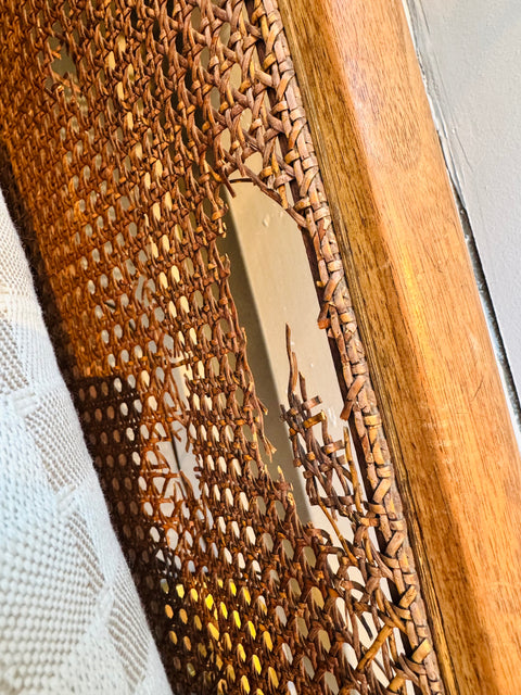 Vintage Cane Sofa with Trundle