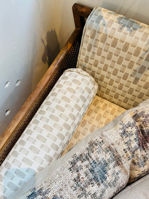 Vintage Cane Sofa with Trundle