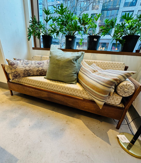Vintage Cane Sofa with Trundle