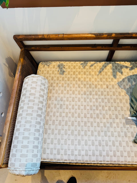 Vintage Cane Sofa with Trundle