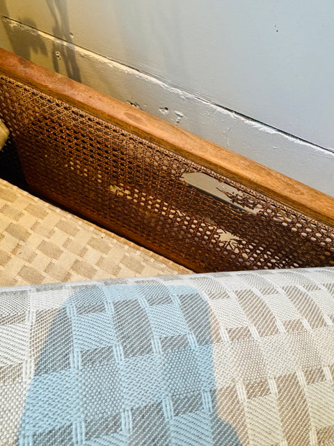 Vintage Cane Sofa with Trundle