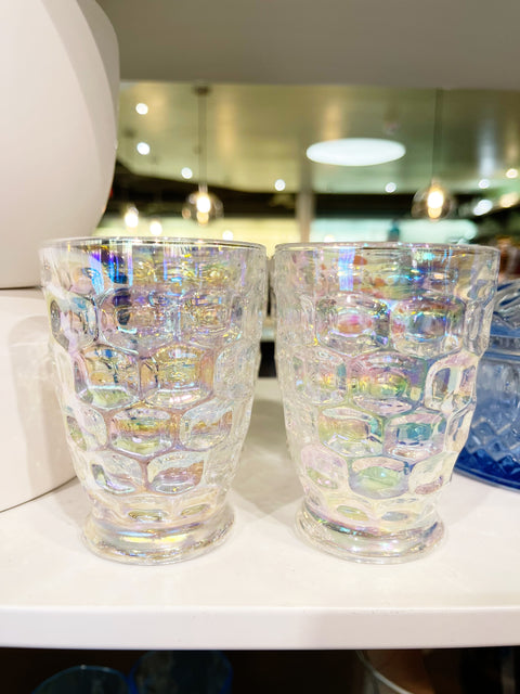 Vintage Federal Glass Iridescent Glasses