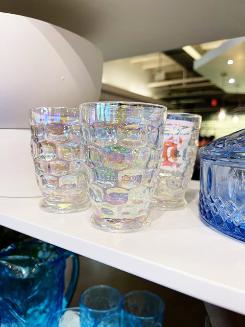 Vintage Federal Glass Iridescent Glasses