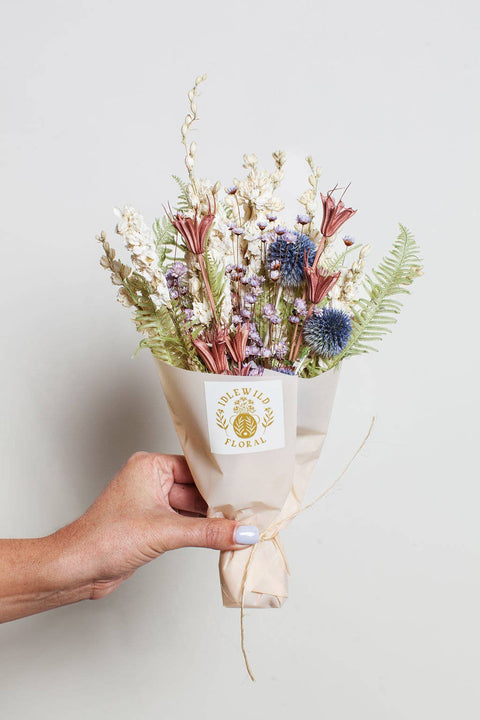 Farmhouse Purple & Green Dried Bouquet