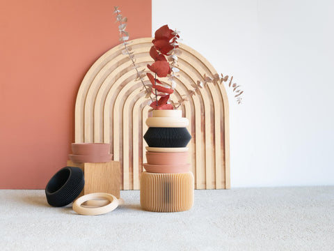 Blush and Black Modular Vase