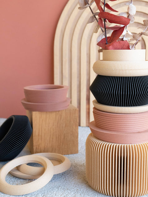 Blush and Black Modular Vase