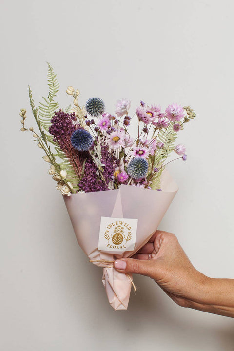 Farmhouse Purple & Green Dried Bouquet