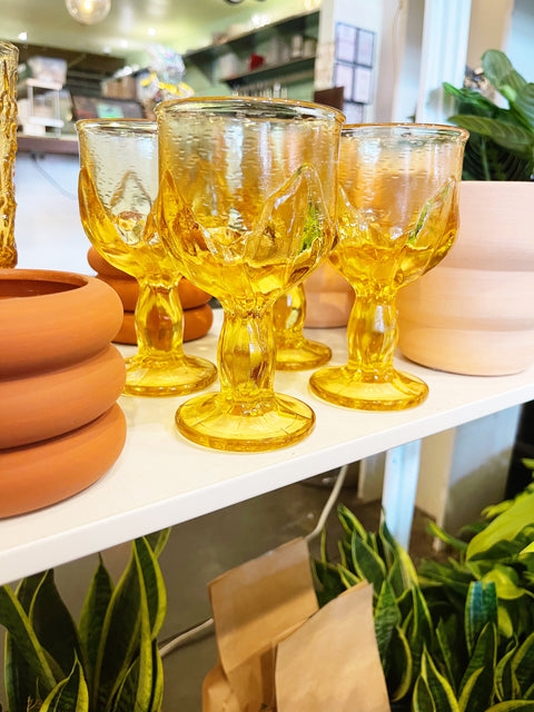 Vintage Tiffin Yellow Franciscan Cabaret Glasses