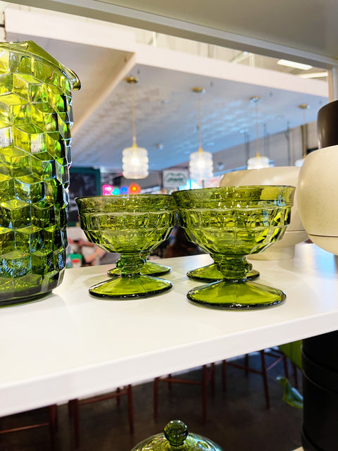 Vintage Whitehall Avocado Green Glasses