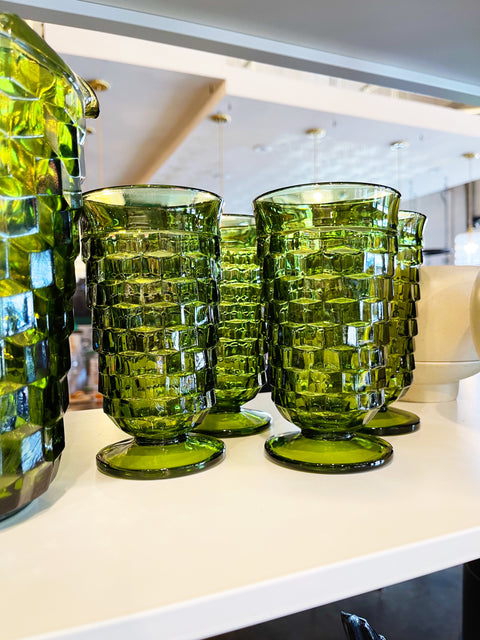 Vintage Whitehall Avocado Green Glasses