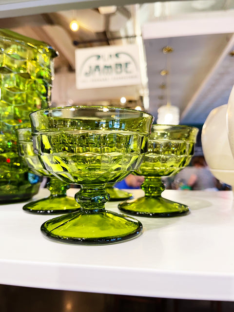Vintage Whitehall Avocado Green Glasses