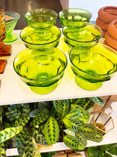 Vintage Viking Citrine Green Honeycomb Glasses
