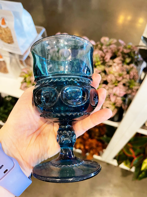 Vintage King Crown Imperial Blue Glasses