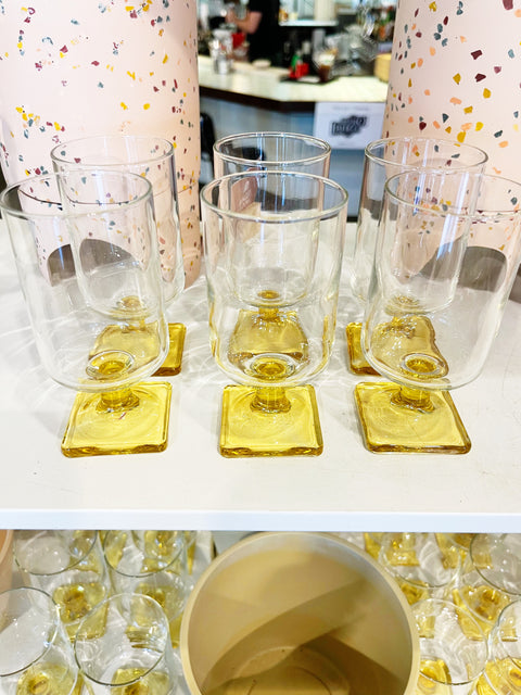 Vintage Federal Glass Company Nordic Topaz Glasses