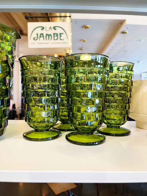 Vintage Whitehall Avocado Green Glasses