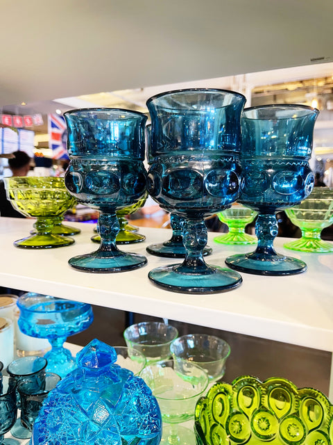 Vintage King Crown Imperial Blue Glasses