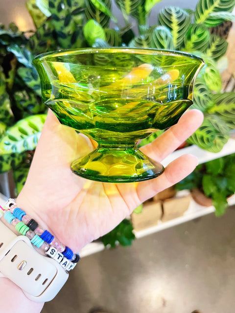 Vintage Viking Citrine Green Honeycomb Glasses
