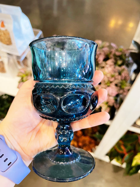 Vintage King Crown Imperial Blue Glasses