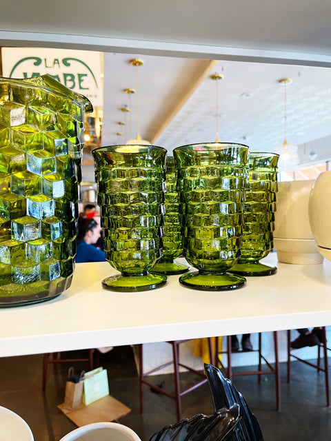 Vintage Whitehall Avocado Green Glasses