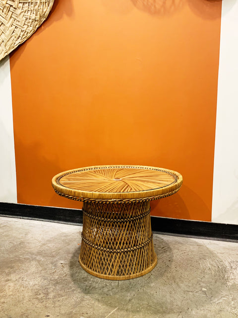 Vintage Wicker Side Table Plant Stand