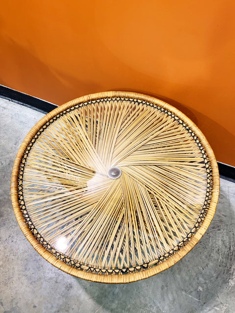 Vintage Wicker Side Table Plant Stand