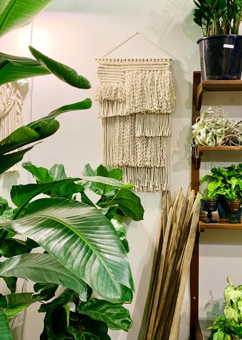 Remy - Large Macrame Wall Hanging with fringe and brass dowel