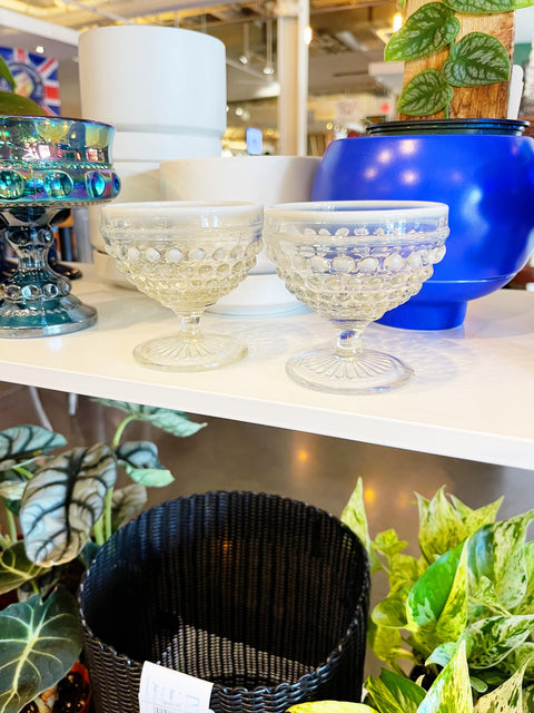Vintage Fenton Moonstone Hobnail Glasses