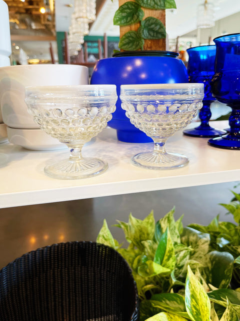 Vintage Fenton Moonstone Hobnail Glasses