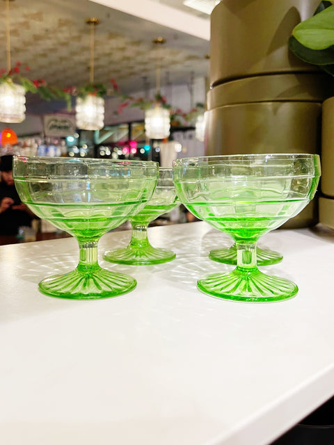 Vintage Anchor Hocking Vaseline Optic Glass