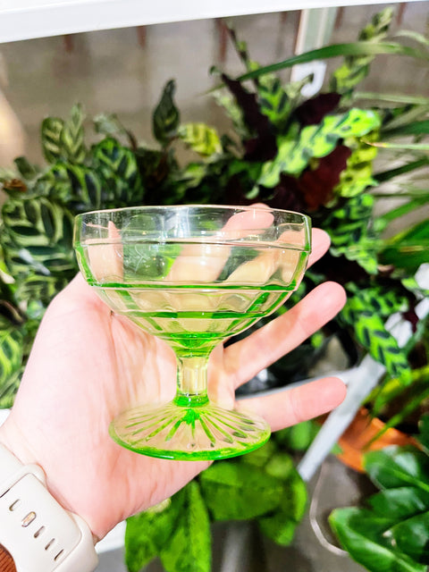 Vintage Anchor Hocking Vaseline Optic Glass
