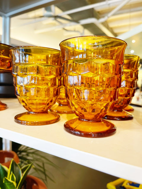 Vintage Whitehall Amber Glass