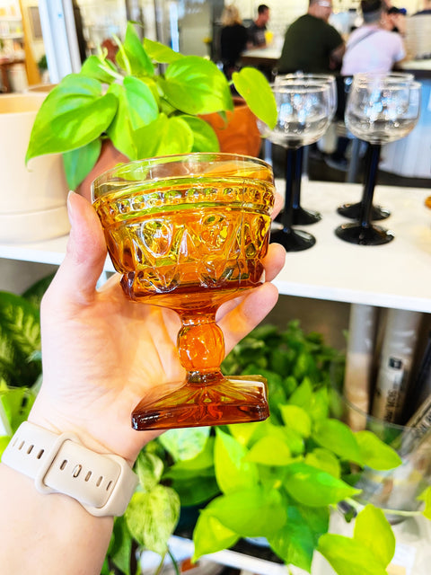 Vintage Indiana Glass Park Lane Amber Glasses