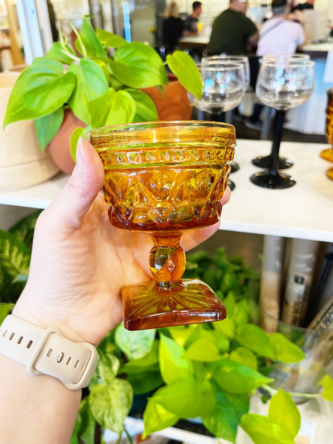 Vintage Indiana Glass Park Lane Amber Glasses