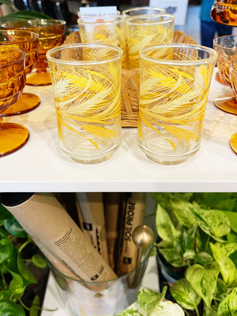 Vintage Libbey Wheat Juice Set