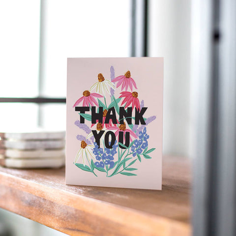 Cone Flower Thank You Greeting Card