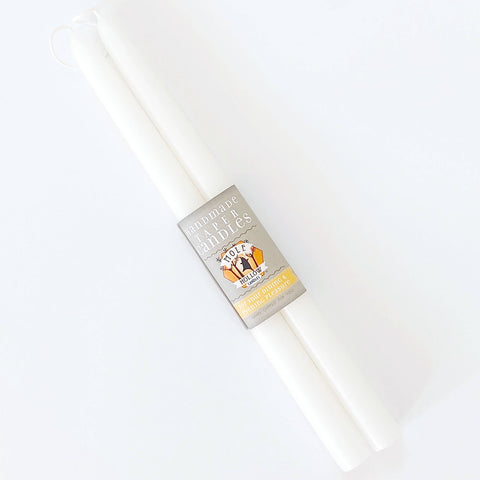 10" Hand Dipped Unscented Taper Candles